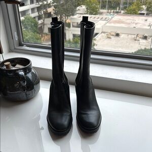 Vince Black Leather Women's Boots